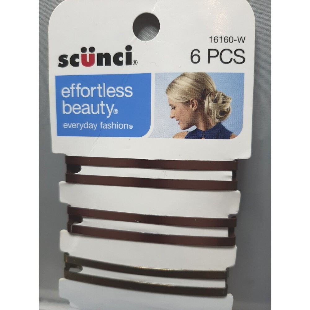 Scunci Effortless  Beauty  Slip Grip All Day Hold  Hair Barrettes MultiColor 4pc